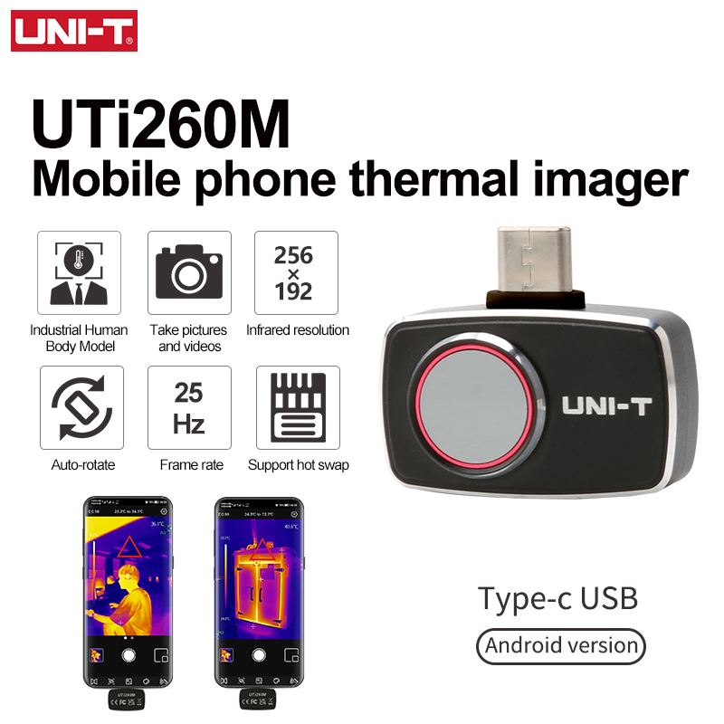 Thermal Imaging Camera 256X192 - UNI-T スマートフォン用サーマルイメージャー UTI260M UTI256M 256x192 赤外線サーマルイメージングカメラ