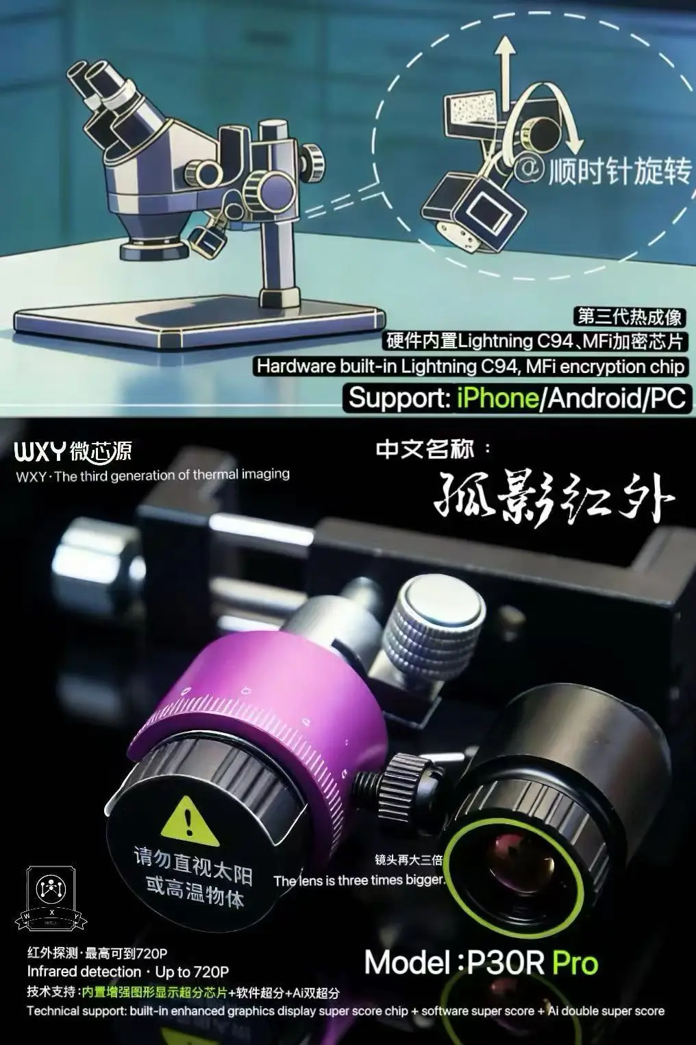 WXY P30R Pro 赤外線サーマルイメージングカメラ。 - Thermal Imaging Camera 256X192 のレビューと価格