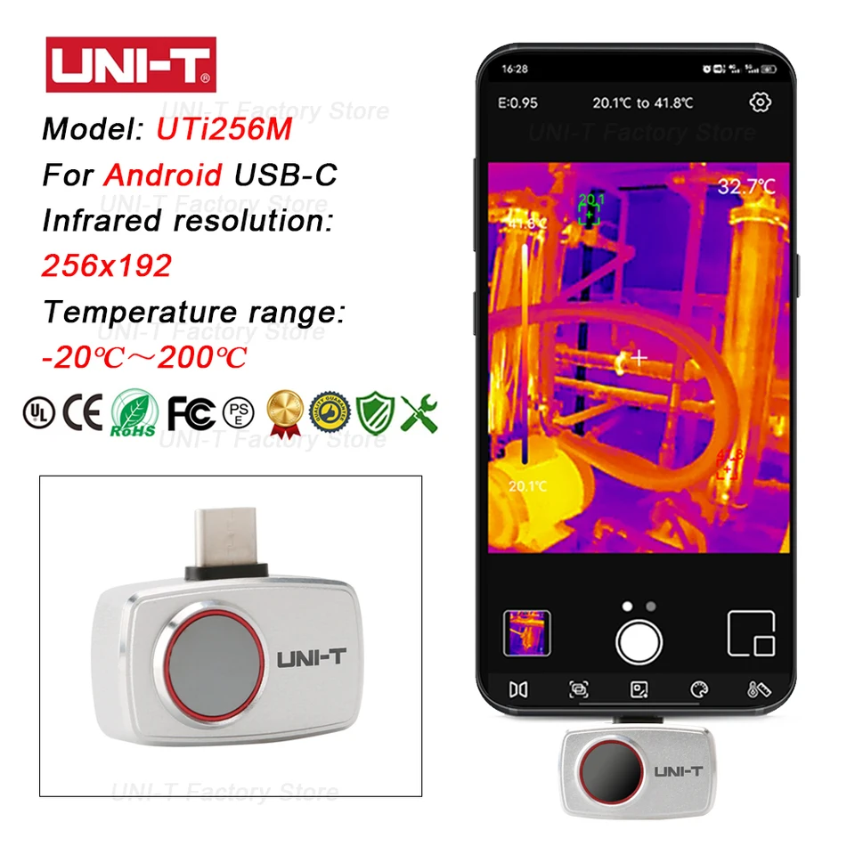 UNI-T 赤外線熱画像カメラ UTi120Mobile U - Thermal Imaging Camera 256X192 のレビューと価格